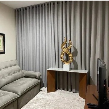 Cortina Voil Gase De Linho 3,00 x 2,80 C/forro Blackout Grosso Original em Oferta na Shopee