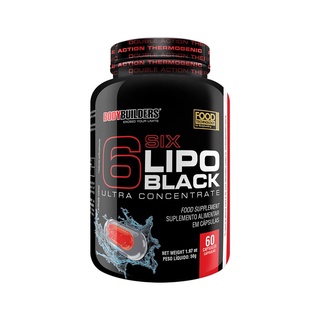 6 SIX LIPO BLACK ULTRA CONCENTRATE 60CAPS - Termogênico para Aumento de Energia e Queimas de Calorias - Bodybuilders