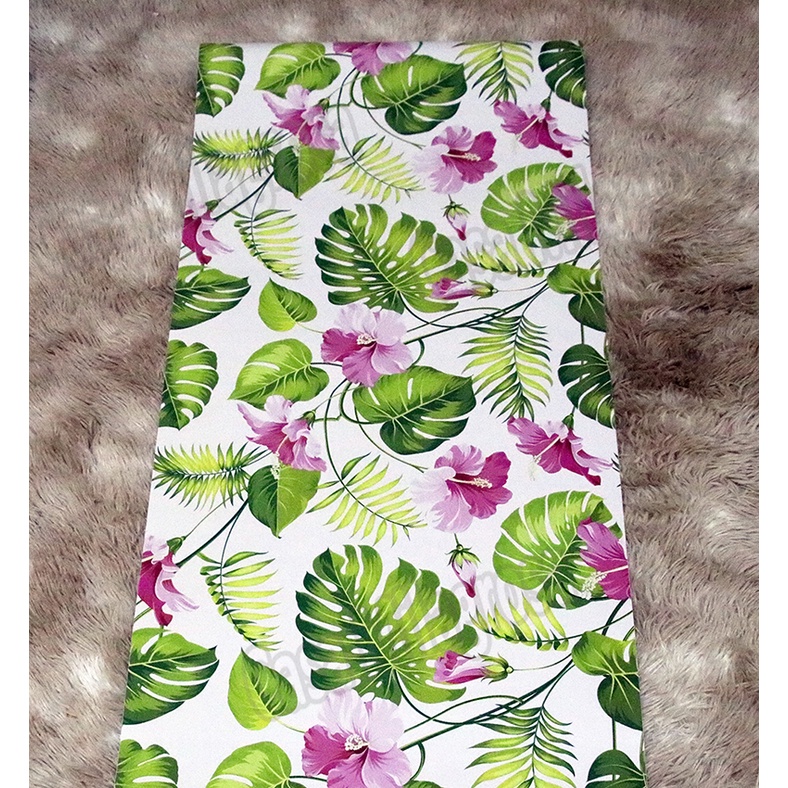 Papel De Parede Autoadesivo Flores E Folhas 1mx45cm Lav vel Para 