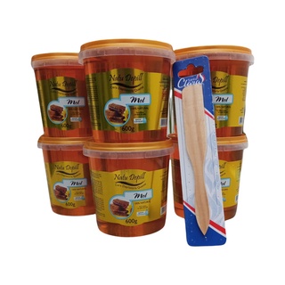 Kit 6 Cera Depilatória Quente Mel Natu Depill 600g C/ Espatula