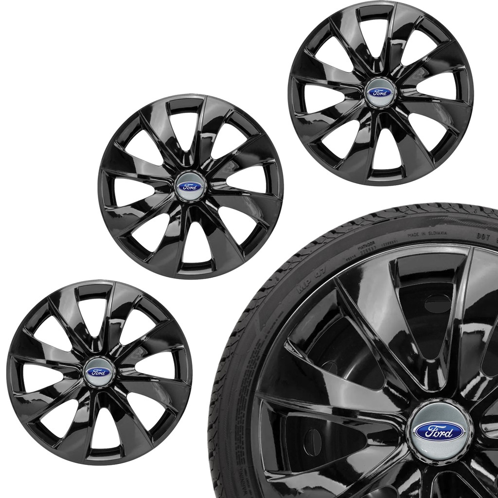 Jogo Calota Aro 14 Ford Ka Fiesta New Fiesta Ecosport Preta !!!! !!! Aproveite!