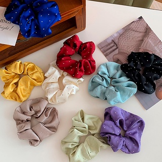 Xuxinha de Cetim Scrunchie com Strass várias cores para Cabelo
