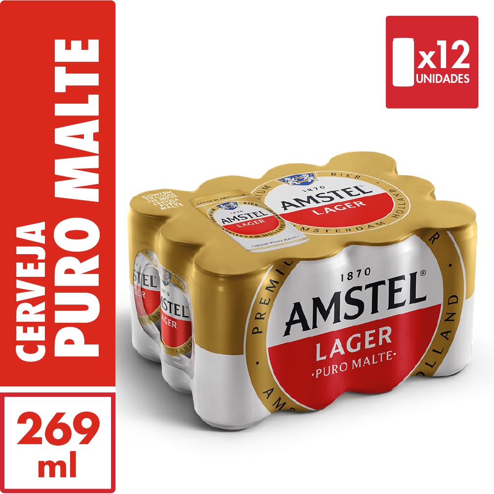 Cerveja Amstel Ultra Lata 269ml - Pack com 12 Unidades