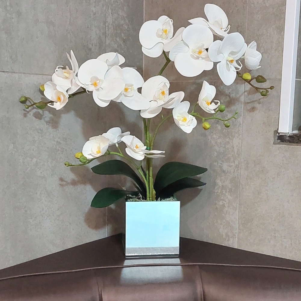 Arranjo de Orquídeas artificiais em Silicone 3D Realista | Shopee Brasil