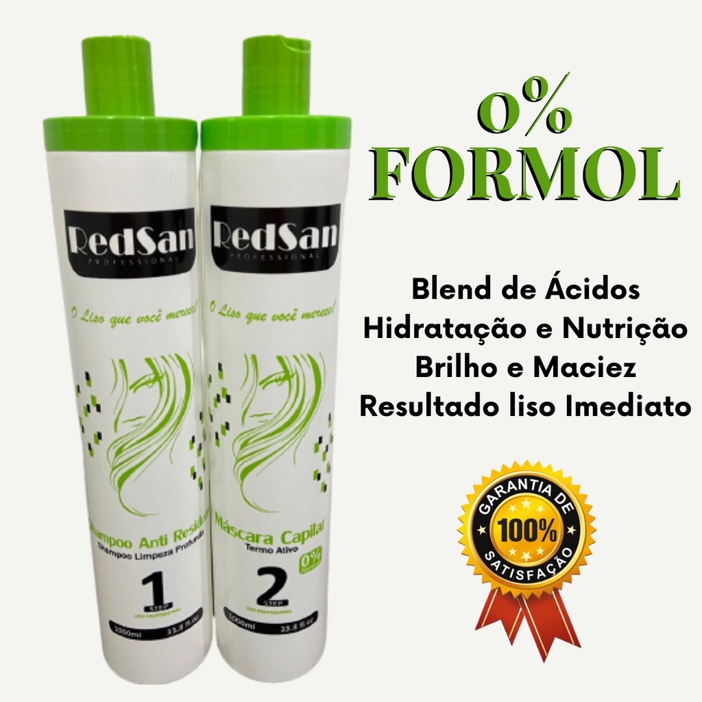 Kit Progressiva Orgânica Sem Formol 1lt - LISO PERFEITO - RedSan Professional