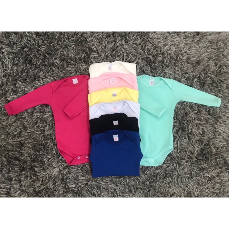 Promoção Body Bebê Liso Manga LONGA em Oferta na Shopee