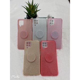 Capa Capinha Brilho Samsung Galaxy A12/M12 acompanha Pop Socket