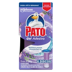 Detergente Sanitário Pato Gel Adesivo Lavanda Refil 38g com 6 Discos de Gel