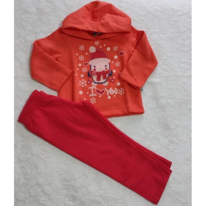 Conjunto Moletom Infantil Flanelado Menina e Menino Feminino e Masculino Tamanho 2 Brandili e Abrange Com Capuz e Sem Capuz