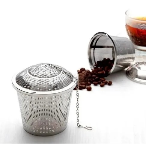 Infusor Chá Cesta Inox C/ Corrente Reforçado 4,5 X 4 Cm em Oferta na Shopee