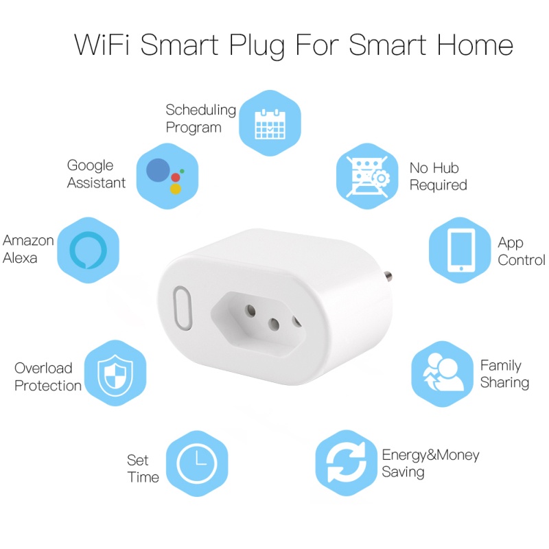 Samsung Android Cell Phone No Hub Required Works with  Echo Alexa & Google Home Wireless Wi-Fi Smart Timing Plug Mini Wifi Smart Socket Control your Devices from Anywhere for iPhone 