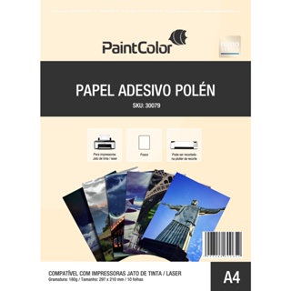 Papel Adesivo Polen para Jato de Tinta 180g A4 - 10 Folhas em Oferta na Shopee