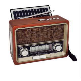 Rádio Retro Caixa de Som Bluetooth Usb Sd Am Fm multimídia Carregador Placa Solar com Lan…
