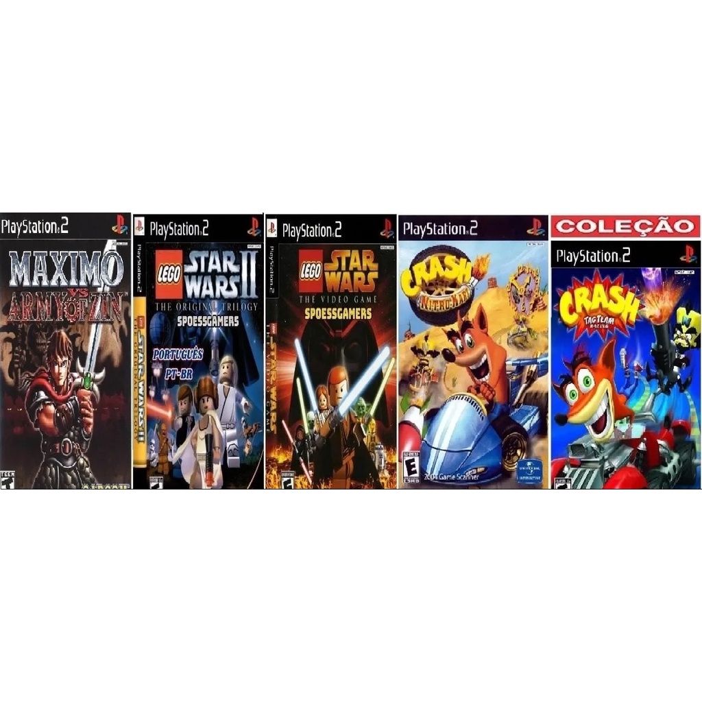 Games PS2 5 Jogos  Lego Maximo Crash Ps PLAY 2