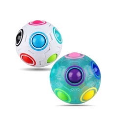 Fidget Toy Cubo Mágico Bola Puzzle Raibow Ball Sensorial Toy Cores Sortidas