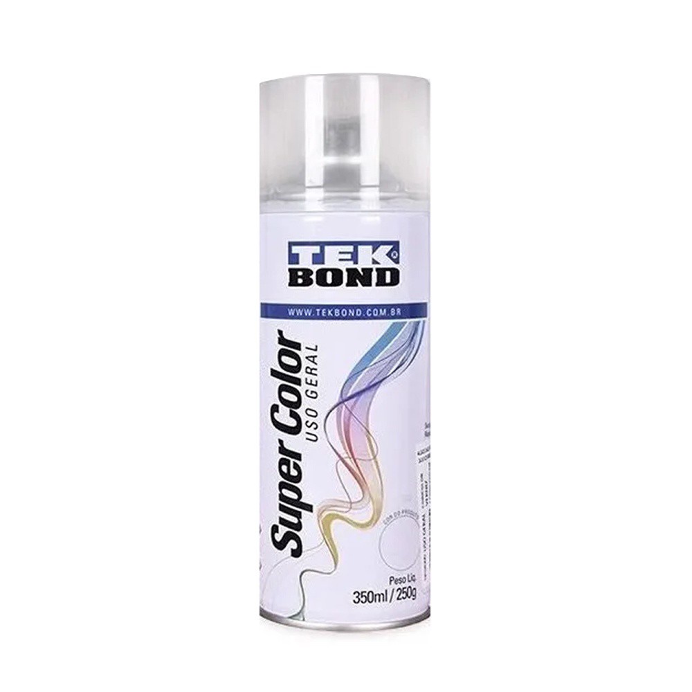 Tinta Spray Brilhante Super Color Uso Geral Verniz 350ml/250g Tek Bond