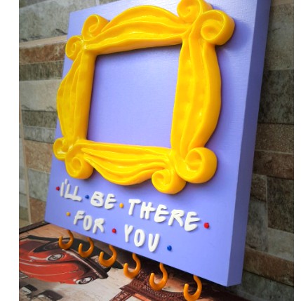 Porta-Chaves - Porta-Retrato & Quadro - Decorativo do FRIENDS - com frase 'I'll be there for you' - Presente foto central perk