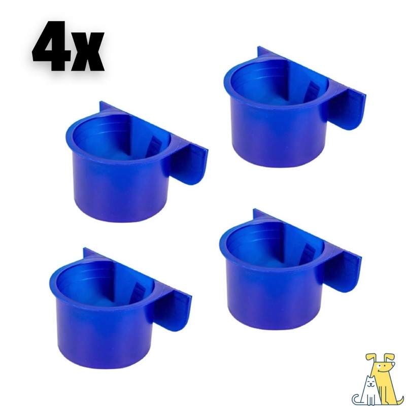 Comedouro Pássaros Com Aba Gaiola Viveiro Calopsita Kit 4 unidades