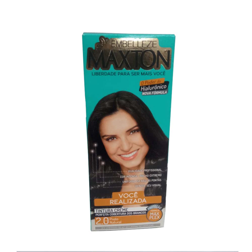 Kit Prático Tintura Creme Maxton 2.0 Preto Natural - Embelleze