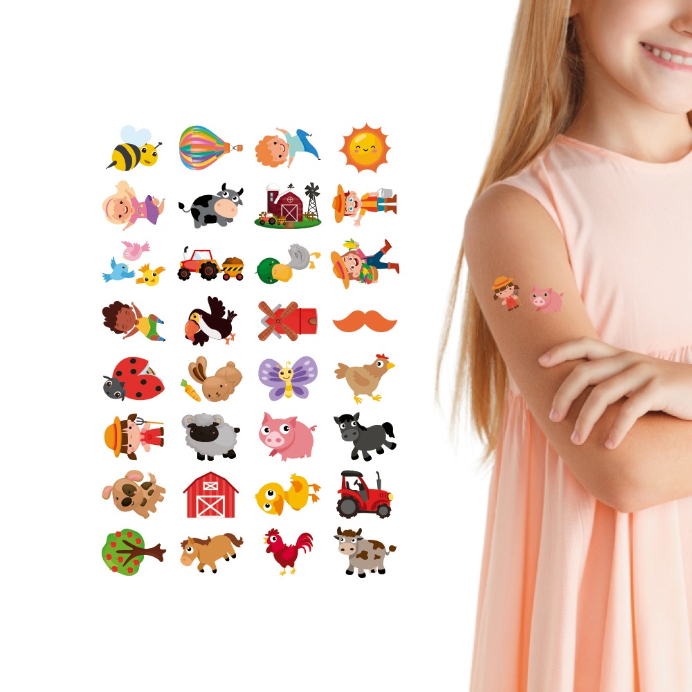 Tatuagem Temporária Infantil | Kit Festa 32-028 | Fazendinha em Oferta na Shopee