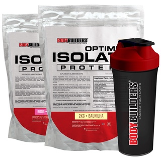 Kit Whey Optimum Isolate Protein 2kg + Whey Optimum Isolate Protein 900g + Coqueteleira - Kit Para Ganho de Massa Muscular Magra - Bodybuilders