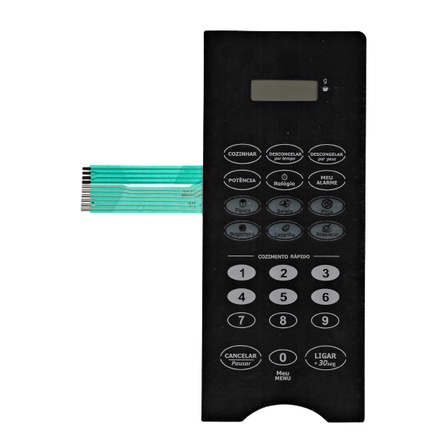 MEMBRANA TECLADO PARA MICROONDAS MIDEA MM 30 EL ESPELHADA  22.1X9.3 CM