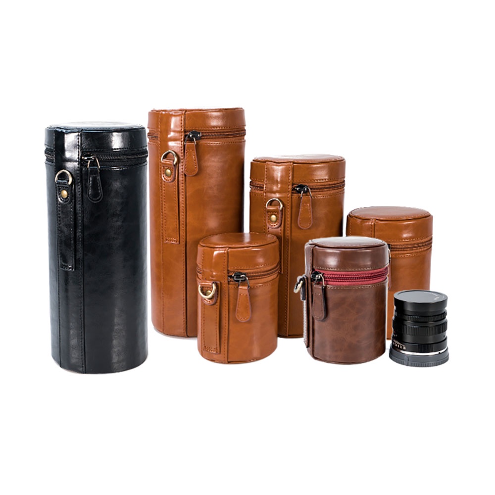 Bolsa De Lente De Câmera Em Couro PU/Protetor Resistente Impermeável Para Canon/Nikon/Acessórios Sony 24-70-200mm em Oferta na Shopee