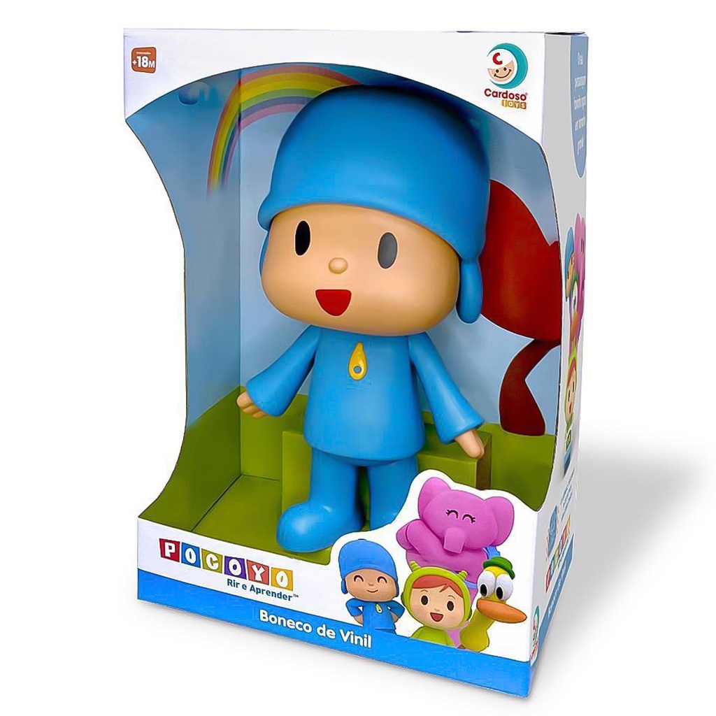 Turma do Pocoyo Boneco de Vinil Pocoyo Grande 28 cm 3050 - Cardoso - Mom & Baby