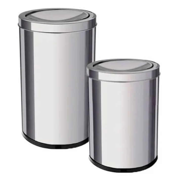 LIXEIRA EM AÇO INOX COM TAMPA BASCULANTE 9,1 E 6,3 LITROS MARTINAZZO