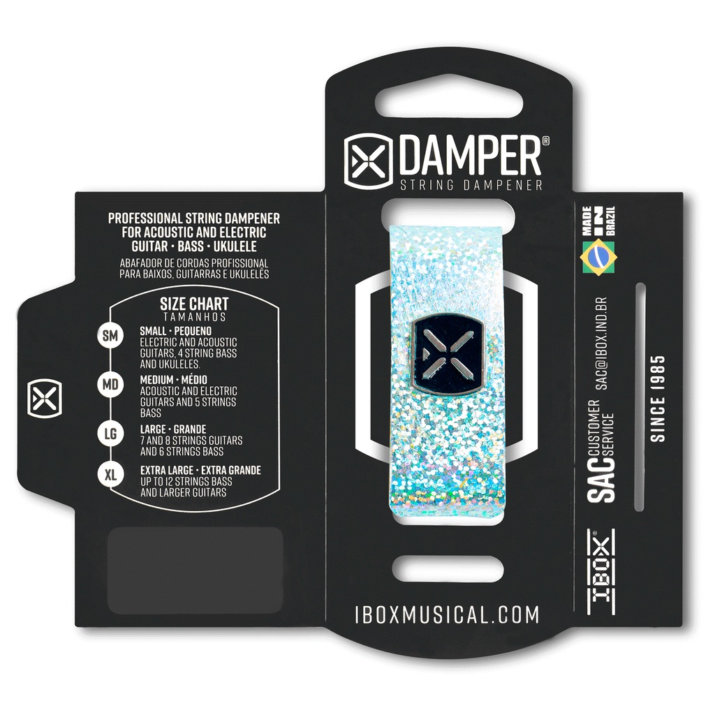 Abafador de Cordas P/Guitarra/Baixo/Violão Damper Holográfico Diversas Cores