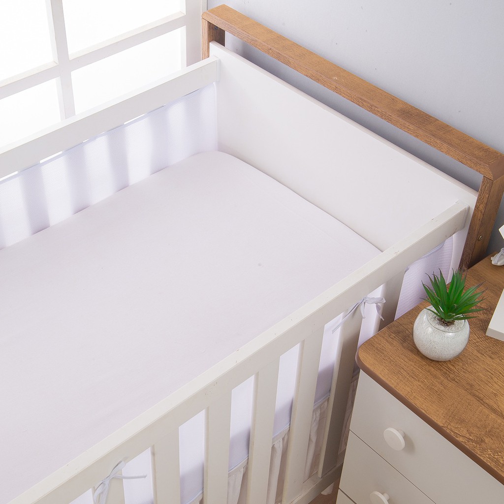 Tela Protetora Para Berço De Bebê Antissufocante Várias Cores