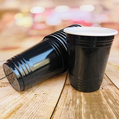 25~100 COPO AMERICANO RESISTENTE DESCARTÁVEL 400ML BALADA FESTAS // (CHOCO)