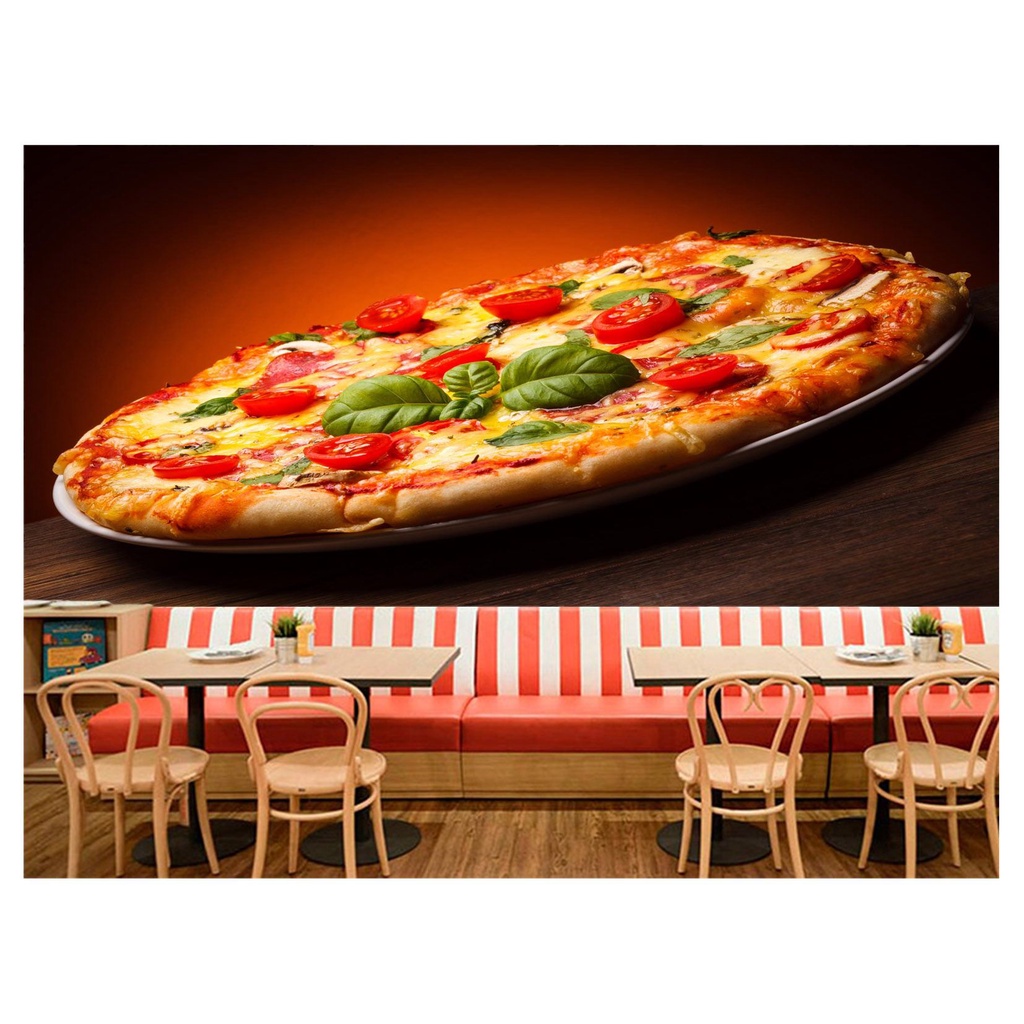papel de parede Alimento Pizza Queijo 3D 10m² AL146