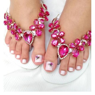 Havaianas slim com cabedal de pedrarias