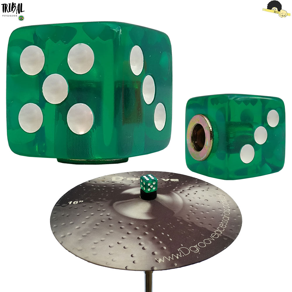Borboleta (Dado) Tribal percussion para Estantes de Prato 8mm Verde cristal - Kit com 2 Unid.