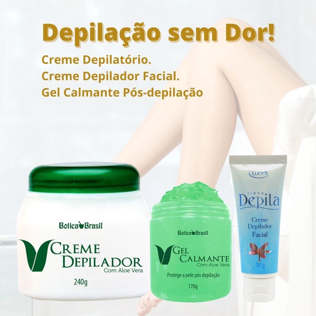 Depilação Depilatório para Corpo Pernas Axilas Virilhas Creme Depilador Facial Depila Creme Depilador com Aloe Vera Botica Shopee Brasil