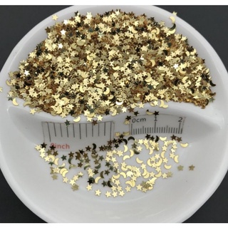 Glitter de Lua e Estrela Dourado Ou Prateado/Potinho/Star/Moon
