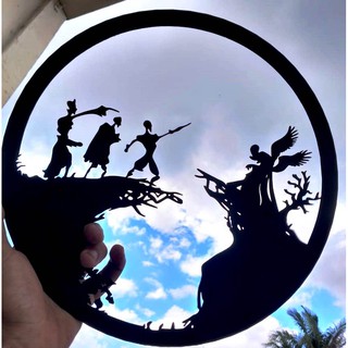 Aplique de Parede vazado Harry Potter O Conto dos Três Irmãos Quadro decorativo