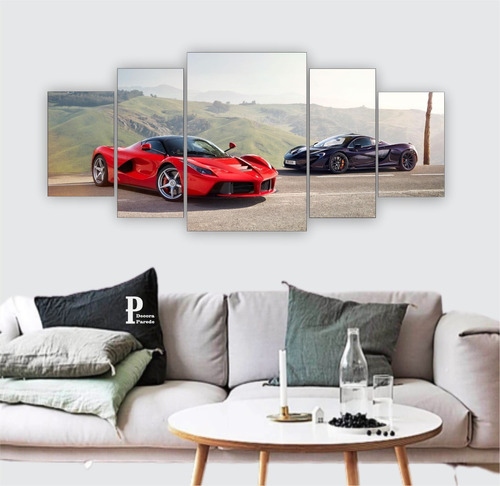 Quadro Decorativo De Parede Ferrari Vermelho Preto Laferrari Shopee Brasil