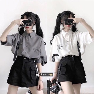 liu Terno solto de manga curta + shorts de perna larga terno feminino est