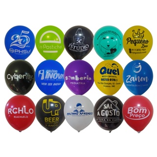 Bexigas - Balões de Latex personalizadas com sua LOGO MARCA em Oferta na Shopee