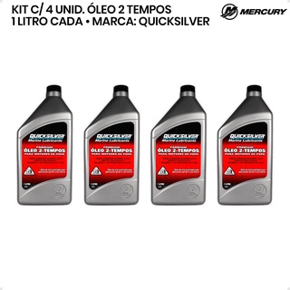 Óleo Quicksilver Tcw3 2 Tempos 1 Litro Kit C/4