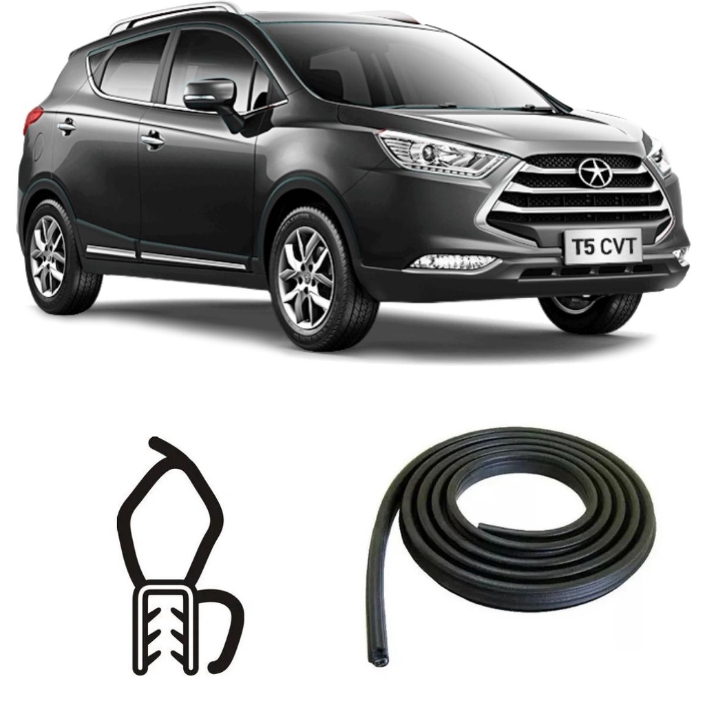 BORRACHA DO PORTA MALAS PRETA COM ABA JAC T5 em Oferta na Shopee