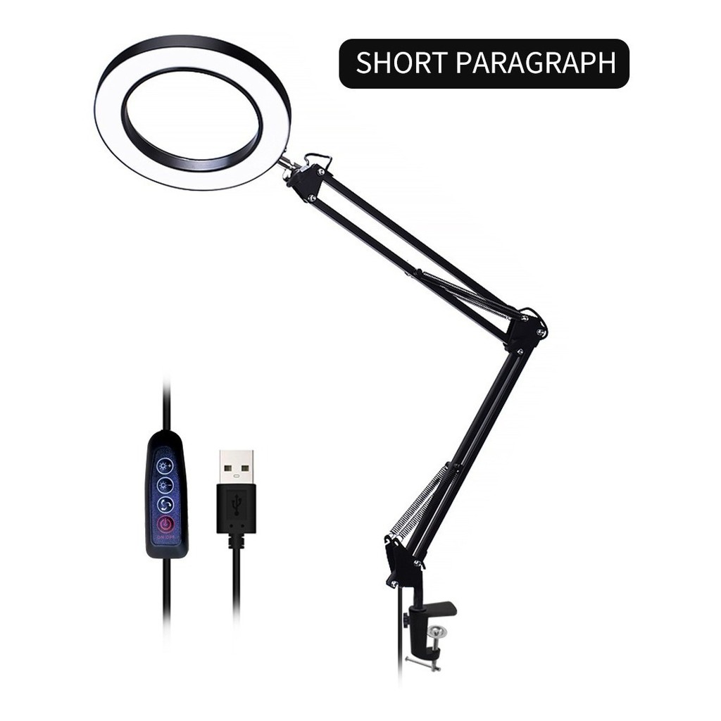 Ring Light Iluminador + Lupa Anel 16cm Com Braço Articulado