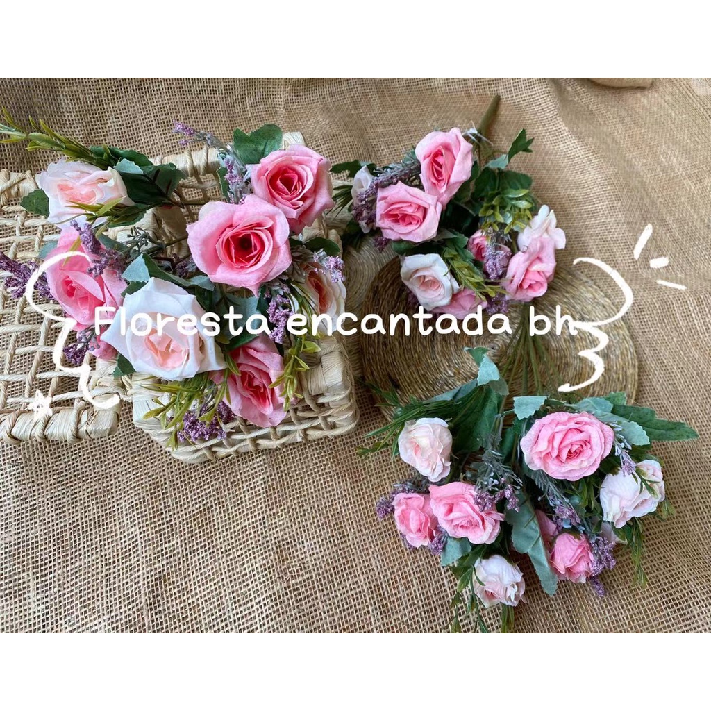 Rosa Rustica Buque Flor Artificial P/ Decoração Casamento, Arranjos,  Decorar Festas e casa | Shopee Brasil