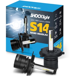 Lâmpada Super Led Mini Headlight Nano S14 H4 Shocklight