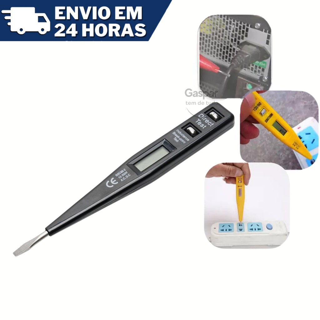 Caneta Chave Teste De Voltagem/corrente Digital 12-220v Bivo de Bolso