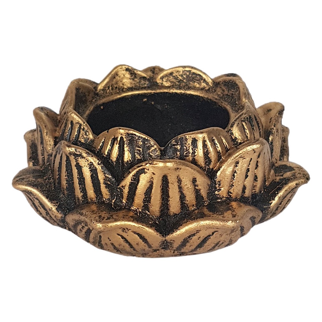 Imagem Incensário Castiçal Flor De Lotus G 1Pç Incenso Vela Decoração Mesa Sala Cantinho Zen Amor