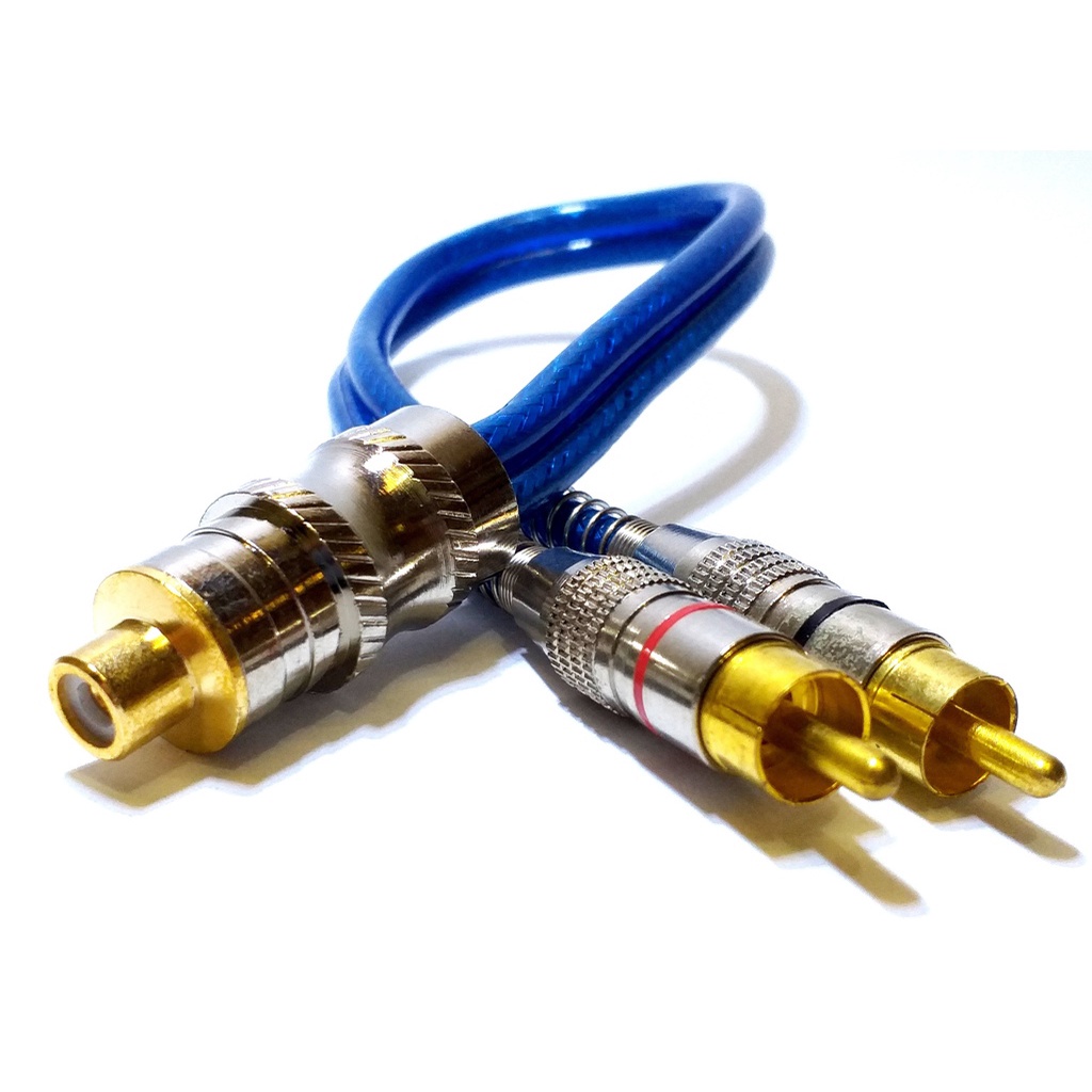 CABO RCA BLINDADO Y 2M/1F PARA MÓDULO 2 MACHO E 1 FÊMEA AZUL