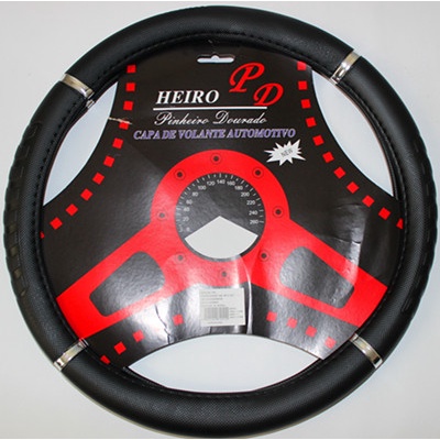 capa de volante marca Heiro para volante univesal com diâmetro 38cm é muito conforto  de couro centetico com 4anéis 07-p
